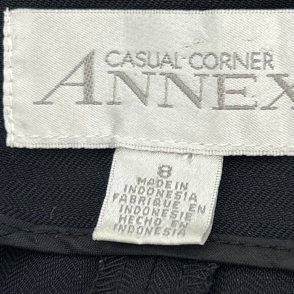 Woman's Subtle Striped Wide Leg Dress Pants 8 Officewear Preppy Longline Goth - Picture 5 of 7